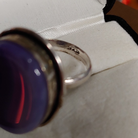 💎Sterling Silver & Purple Gemstone Ring - Picture 5 of 5